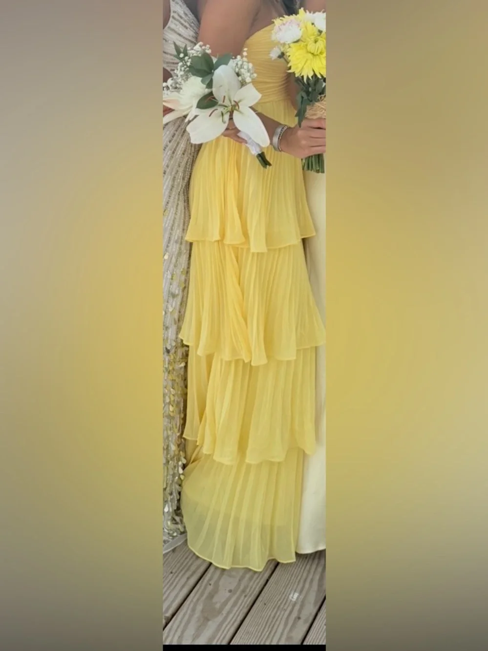 Lulu's Yellow Tiered Maxi Dress - Picture 4 of 5